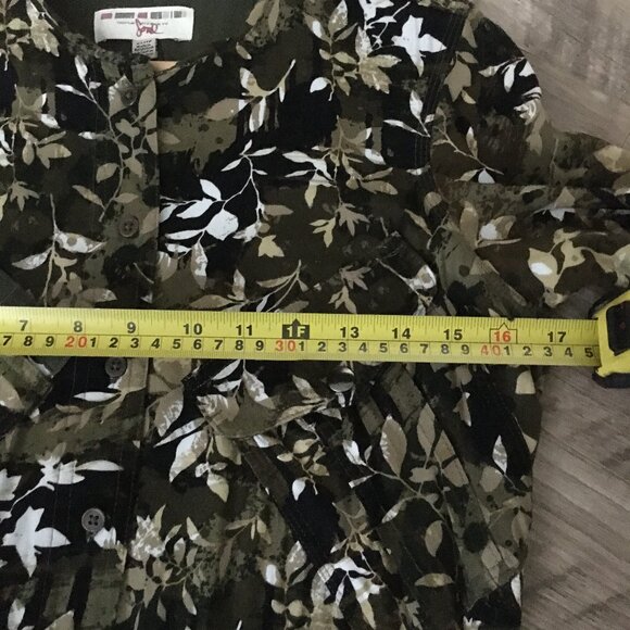 Triple Five Soul NYC Soft Button Down Floral Camo Military Dress - Picture 12 of 16